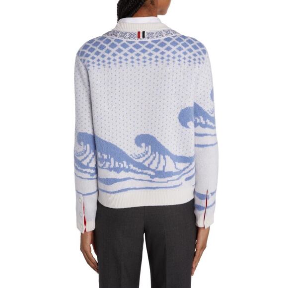 Thom Browne Wave Fair Isle Cardigan Size 2 - Picture 4 of 16